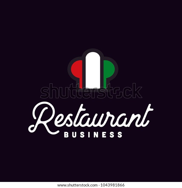 Italian Restaurant Italy Flag Chef Hat Stock Vector Royalty Free