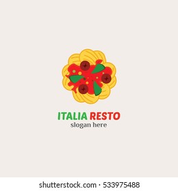 Italian Restaurant Logo Design Template. Vector Illustration