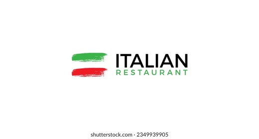 Pasos vectoriales del logotipo de un restaurante italiano.