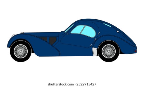 Italienische Retro Coupe Geschwindigkeit Vektor Erbe Auto klassischen Symbol 1930s