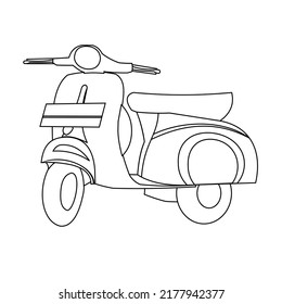 Italian Retro Scooter Doodle Style Vector Stock Vector (Royalty Free ...