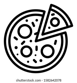 Italian Salami Pizza Icon Outline Italian Stock Vector (Royalty Free ...