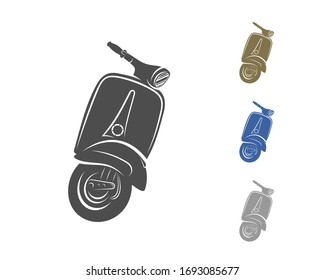 Italian scooter from Italy icon in black style isolated on white background. Italy country symbol stock vector illustration.