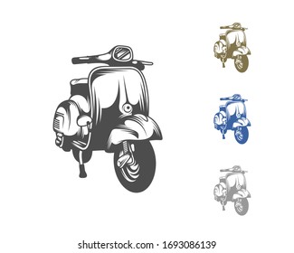 Italian scooter from Italy icon in black style isolated on white background. Italy country symbol stock vector illustration.