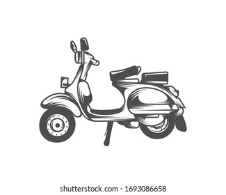 Italian scooter from Italy icon in black style isolated on white background. Italy country symbol stock vector illustration.