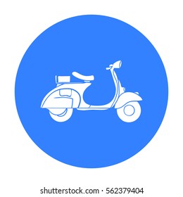Italian scooter from Italy icon in black style isolated on white background. Italy country symbol stock vector illustration.