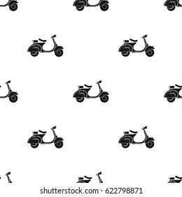 Italian scooter from Italy icon in black style isolated on white background. Italy country pattern stock vector illustration.