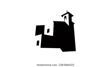 Italian small church silhouette, high quality vector
