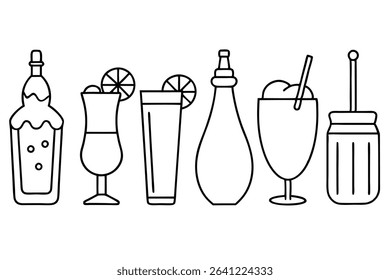 Italian Soda Line Art Detailed Sketch for Digital Artworks (2)