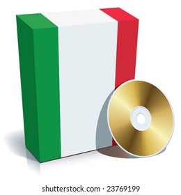 Italian software box with national flag colors and CD.
