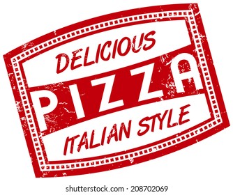 italian style pizza stamp