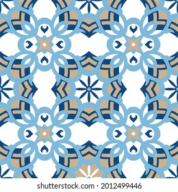 Patrón ininterrumpido de baldosas de estilo italiano, elemento de diseño de moda de moda, vector 