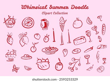 Italian Summer Clipart Collection Elegant and Stylish Aesthetic For Mediterranean Themed Designs