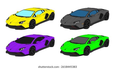 Italian Super Sport Car Vector Speed modern luxury Italy 