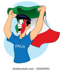 Italian supporter cheering