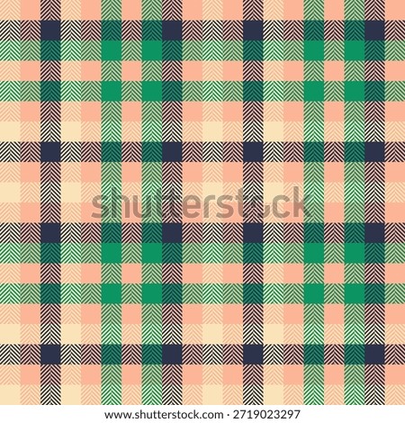 Italian textile vector background, fibre plaid pattern tartan. Continuity texture fabric seamless check in orange and moccasin colors palette.