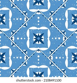 Italian tile pattern vector seamless with majolica scale ornaments. Portuguese azulejos, mexican talavera, spanish ceramic. Mosaic tiled background.
