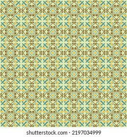 Italian tile pattern vector seamless with vintage ornaments. Portuguese azulejos, mexican talavera, italy sicily majolica motifs. Tiled texture for ceramic kitchen wall or bathroom mosaic floor