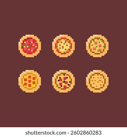 italian traditioal pizza in pixel art