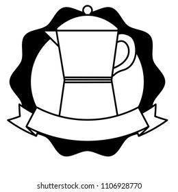 italian traditional coffee maker ribbon label