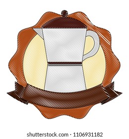 italian traditional coffee maker ribbon label