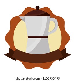 italian traditional coffee maker ribbon label