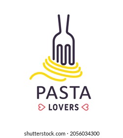 Italian traditional food pasta lovers logotype design