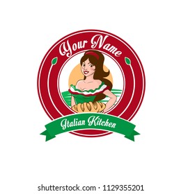 Italian traditional logo with women