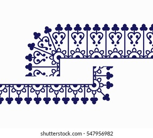 Italian traditional ornament, Mediterranean border decor, tile design, vector illustration