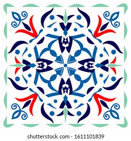 Italian traditional ornament, Mediterranean seamless pattern, tile design, vector illustration
