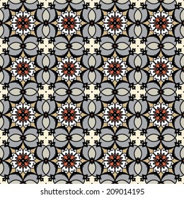 Italian traditional ornament, Mediterranean seamless pattern, geometric background, tile design, vector illustration