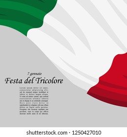 Italian Tricolour Day, 7 January (Festa del Tricolore)  vector illustration. Suitable for greeting card, poster and banner.