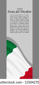 Italian Tricolour Day, 7 January  (Festa del Tricolore)  vector illustration. Suitable for greeting card, poster and banner.