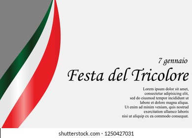 Italian Tricolour Day, 7 January  (Festa del Tricolore)  vector illustration. Suitable for greeting card, poster and banner.