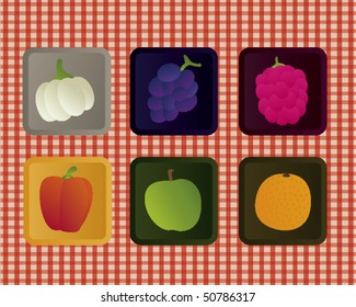 Verduras y frutas italianas en vectores