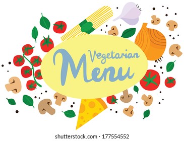 Italian Vegetarian Ingredients Menu Sign