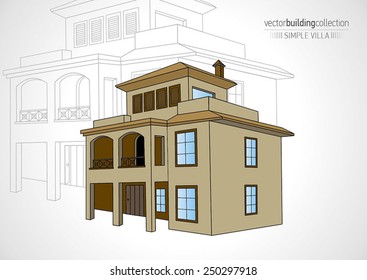 Italian villa vector illustration