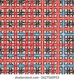 Italian watercolor Primal Geometry lines seamless pattern. neutral earth tones vector texture with thin diagonal stripes,  squares lines, chevron, zigzag. abstract graphic background. luxury linear 