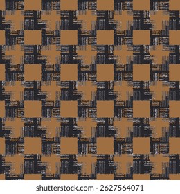 Italian watercolor Primal Geometry lines seamless pattern. neutral earth tones vector texture with thin diagonal stripes,  squares lines, chevron, zigzag. abstract graphic background. luxury linear 