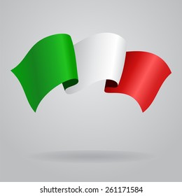 Italian waving Flag. Vector illustration Eps 8.