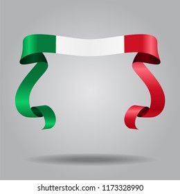 Italian wavy flag abstract background. Vector illustration.