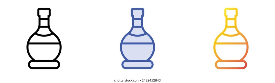 italian wine icon. Linear, Blue Fill and Gradient Style Design Isolated On White Background