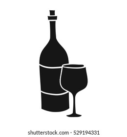 Italian wine from Italy icon in black style isolated on white background. Italy country symbol stock vector illustration.