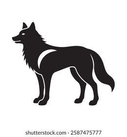 Italian wolf silhouette- the majestic national symbol of Italy