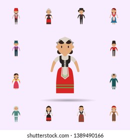 Italian, woman cartoon icon. Universal set of people around the world for website design and development, app development