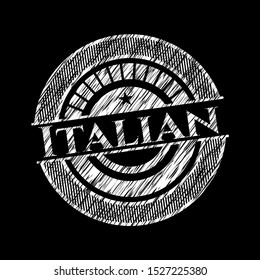 Italian written with chalkboard texture. Vector Illustration. Detailed.
