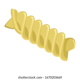 Italian yellow pasta fusilli symbol icon on white background