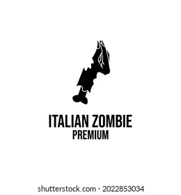 italian zombie pinecone hand gesture logo icon design vector illustration