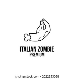 italian zombie pinecone hand gesture logo icon design vector illustration