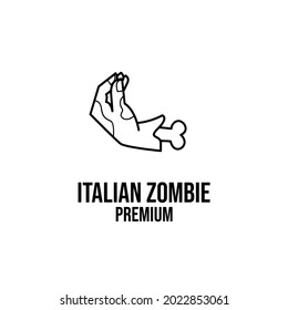 italian zombie pinecone hand gesture logo icon design vector illustration
